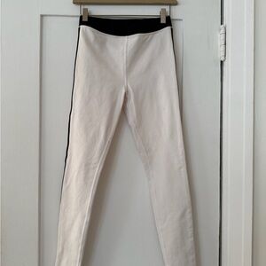 ALO Yoga White Leggings with Black Trim